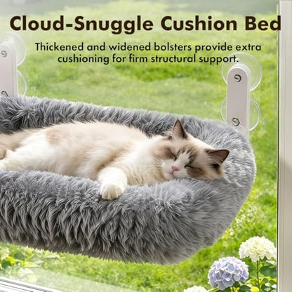 Zoratoo Foldable Cat Window Perch, Widened Cushion Cat Bed - Image 2