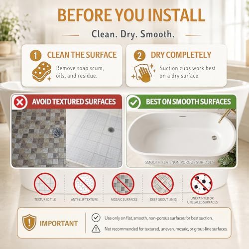 Yimobra Non Slip Bath Mat, Super Strong Suction Cups, Machine Washable Fast - Image 5