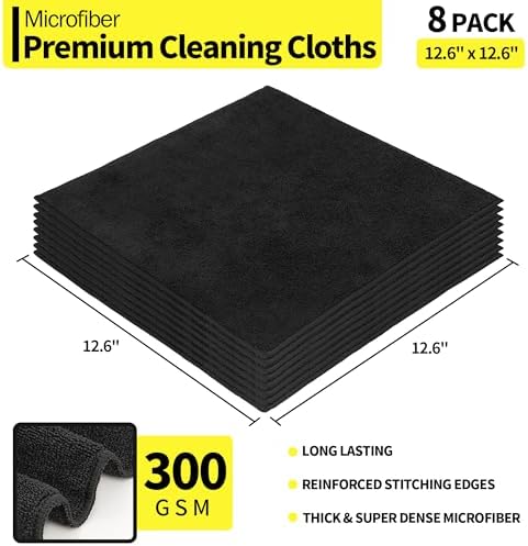 Microfiber Cleaning Cloth, Premium 8 Pack Cleaning Towels, Lint-Free & - Image 2