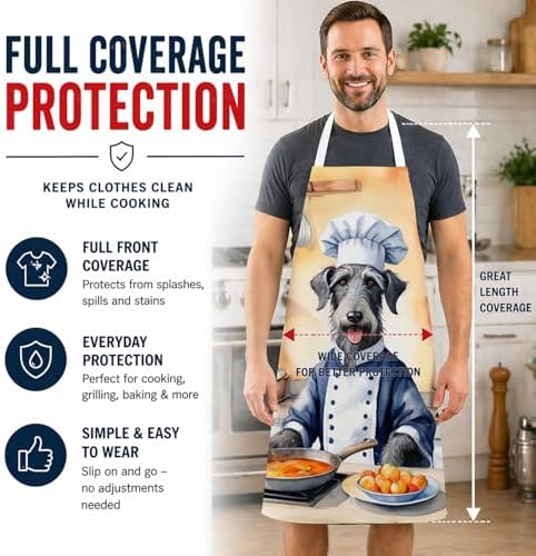 Caroline's Treasures Scottish Deerhound The Chef Apron Cooking Kitchen Server - Image 3
