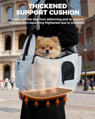 Lightweight Pet Sling Carrier for Small Dogs Under 7Lb, Light Grey - Image 5