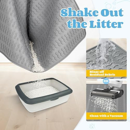 Cat Litter Mat, 47x35in Extra Large Litter Mat, Waterproof Non-Slip - Image 5