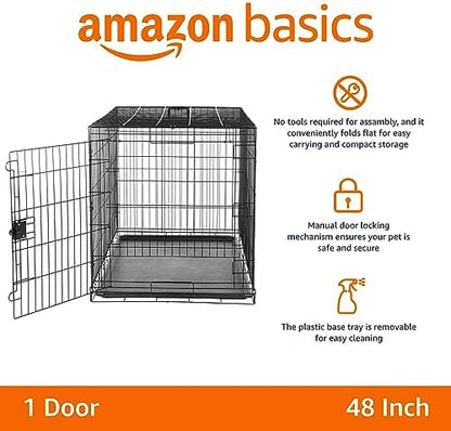 Amazon Basics Portable, Foldable Metal Wire Dog Crate - Image 2
