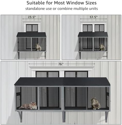 beeNbkks Bug Proof Window Catio, Expandable Outdoor Cat Enclosure - Image 2