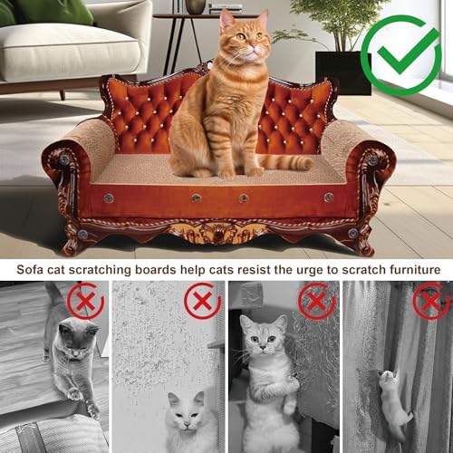 COOZMENT Sofa Shaped Scratching Couch, Thick Scratching Cardboard, Lounge Bed - Image 3