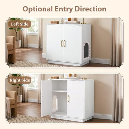 Gitelsnour 30.9'' Litter Box Enclosure Furniture- Hidden Storage - Image 5