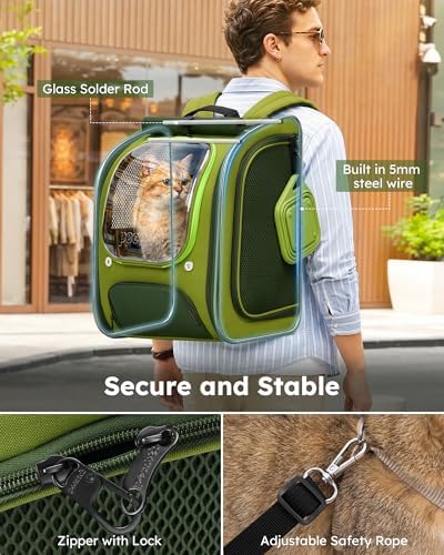 Pecute Cat Backpack Carrier, Large Space Cat Bubble Backpack - Image 3