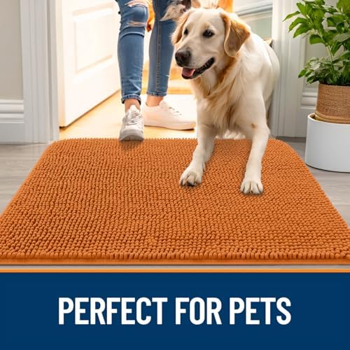 OLANLY Dog Door Mat for Muddy Paws 47x32, Super Absorbent Chenille Mud Mat - Image 6