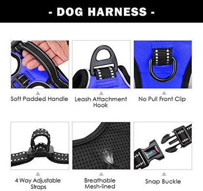 PHOEPET No Pull Dog Harness Medium Reflective Front Clip Vest - Image 4