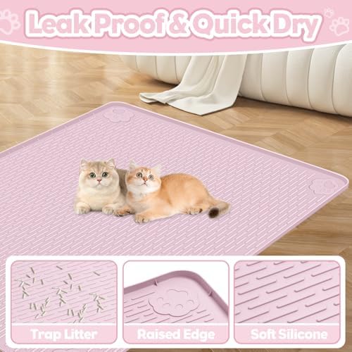 Silicone Cat Litter Mat for Litter Box 40”x28” Large Cat Mat - Image 4