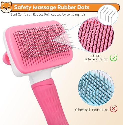 Dog & Cat Brush, Self Cleaning Slicker Brush - Image 4
