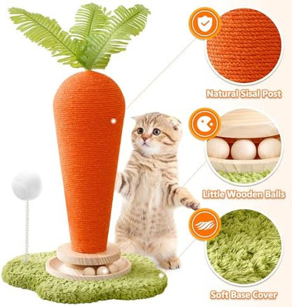 Cute Cat Scratching Post, Carrot Cat Scratcher Post - Image 5