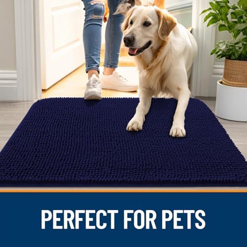 OLANLY Dog Door Mat for Muddy Paws 54x24, Super Absorbent Chenille Mud Mat - Image 6