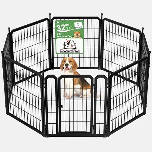 Dog Playpen, 32 inch 8 Panels, Barrier-Free Design by Newsweetown