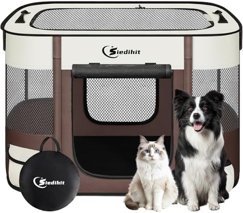 Siedihit 31" Dog Playpen, Cat Puppy Pen, Pet Portable Crate Indoor Outdoor by Siedihit