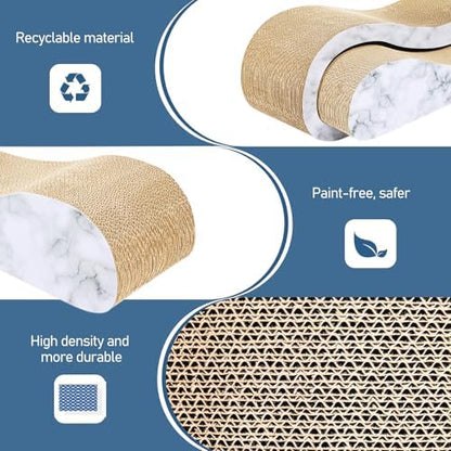 FluffyDream 2 in 1 Cat Scratcher Cardboard Lounge Bed, Cat Scratching Post - Image 3