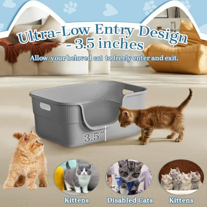2 Pack Low Entry Kitty Litter Box - Image 2