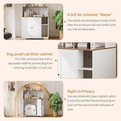 Garvee Dog-Proof Large Cat Litter Box Enclosure - Image 4