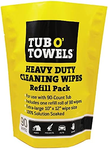 Tub O' Towels Heavy Duty Cleaning Wipes, Refill Pack by TubOTowels