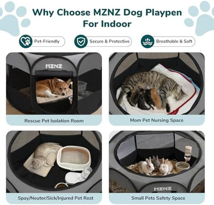 Dog Cat Small Animal Puppy Playpen Crate, Dark Grey - Image 4