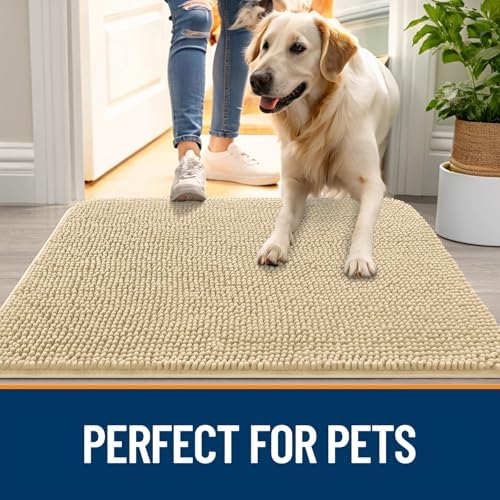 OLANLY Dog Door Mat for Muddy Paws 59x20, Super Absorbent Chenille Mud Mat - Image 6