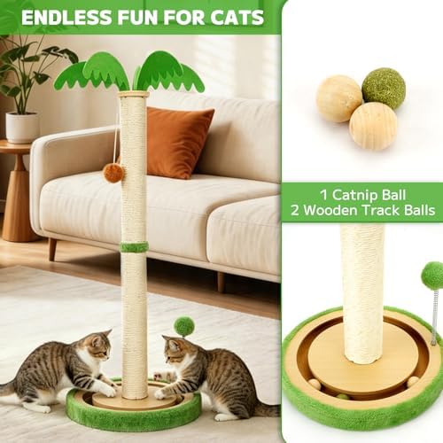 TIMIEEYA 32" Tall Cat Scratching Post - Image 4