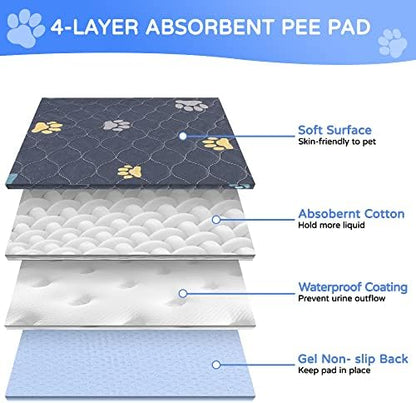 Washable Pee Pads for Dogs, 4 Pack Reusable Puppy Training Pads - Image 2