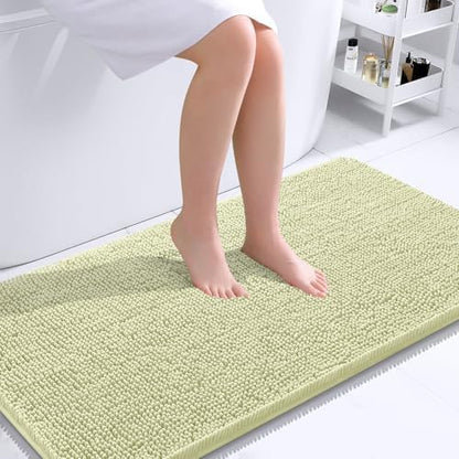 OLANLY Bathroom Runner Rugs 44x24, Soft Absorbent Chenille Bath Rugs, Rubber - Image 2