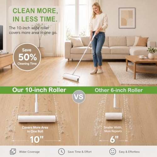 10 Inch Lint Roller Refills for Pet Hair Extra Sticky Refills, 360 Sheets - Image 5