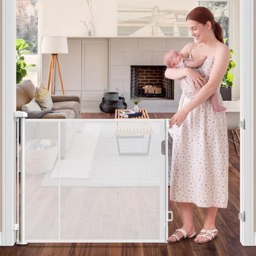 GRENFU Reinforced 59" Wide Retractable Baby Gates by BabyPetProofingProducts