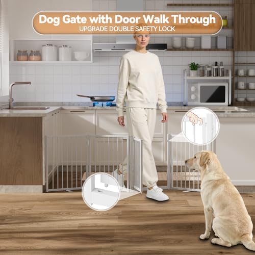 SNUOWU Full Metal Freestanding Dog Gate - Image 5