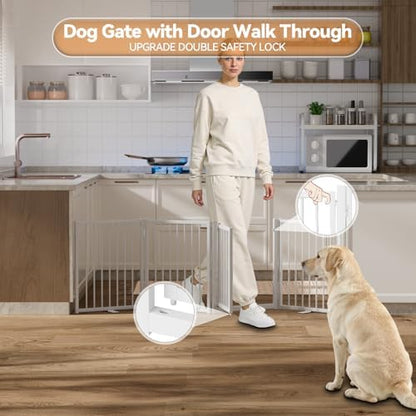 SNUOWU Full Metal Freestanding Dog Gate - Image 5