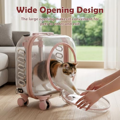 Cat Carrier with Wheels, Rolling Hard Shell Pet Carrier - Image 5