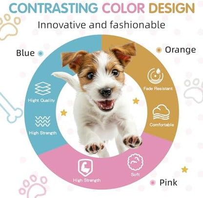 Blue Pink Tri-Color Small Dog Harness, Adjustable Step-in - Image 6