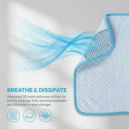 Dog Cooling Mat for cats Medium Pets, Gel Free Ice Silk Self Cooling Pad - Image 3