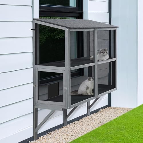beeNbkks Bug Proof Window Catio, Expandable Outdoor Cat Enclosure by beeNbkks