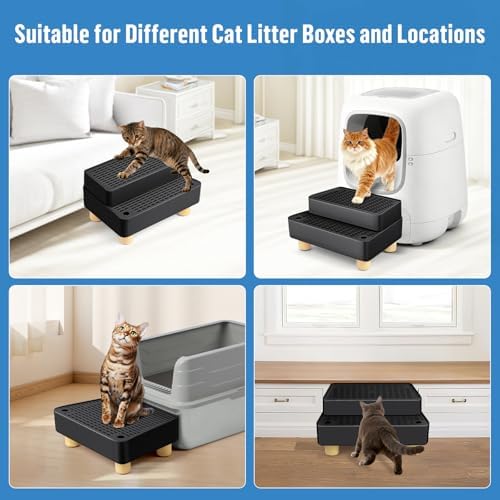 Extra Large 2 Steps Cat Litter Box Step Ramp, Cat Litter Catcher Mat - Image 6
