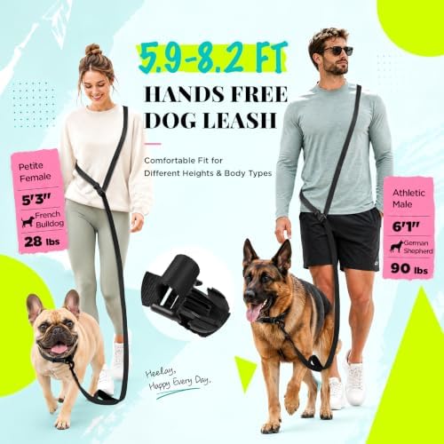 Hands Free Dog Leash, 5.9-8.2ft Multifunctional Crossbody Rope - Image 3