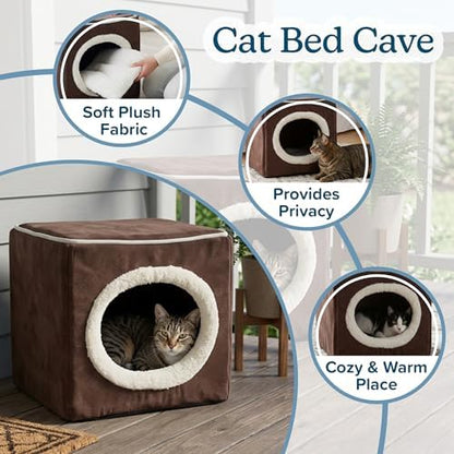 Cat House - Indoor Bed with Removable Foam Cushion - Cat Cave - Image 4