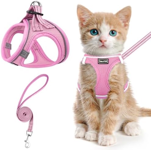 Cat Harness and Leash for Walking Escape Proof, Adjustable Kitten Vest Harness by SALFSE