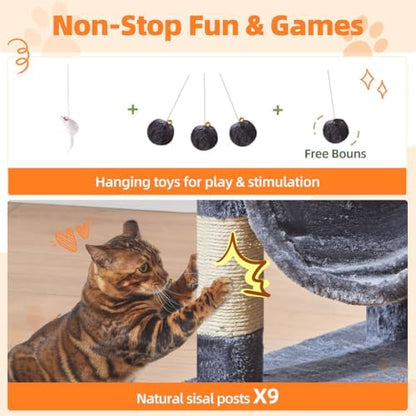 Taoqimiao Large Cat Tree, 73 in Tall Cat Tower - Image 6