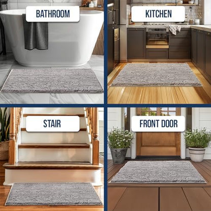 Muddy Mat Chenille Bathroom Rugs Quick Dry Microfiber Mats Non Slip Washable - Image 6