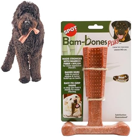 SPOT Bam-Bones Plus T-Bone Dog Chew, 60-90 lb Heavy Chewers by SPOT