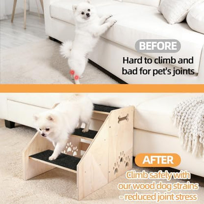 Dog Step, Wooden 3-Step Dog Stairs - Image 4
