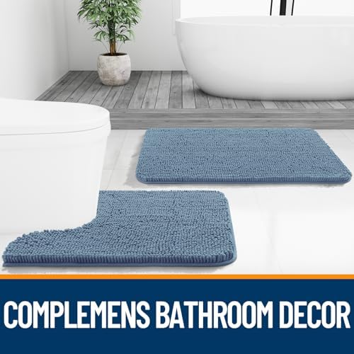 OLANLY Bathroom Rugs 34x21, Extra Soft Absorbent Chenille Bath Rugs - Image 7