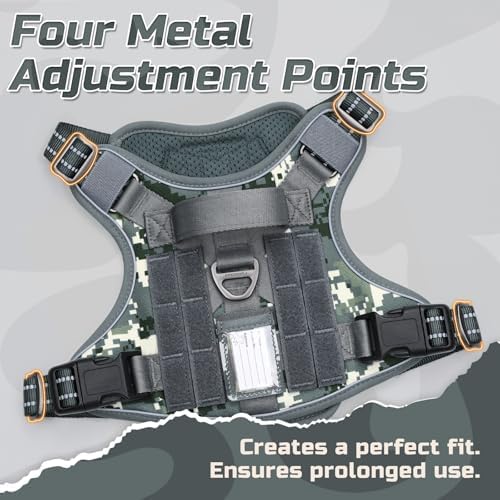 rabbitgoo Tactical Dog Harness for Small, No Pull Military Service Vest - Image 3