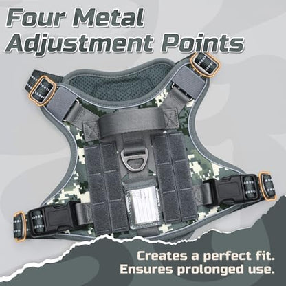 rabbitgoo Tactical Dog Harness for Small, No Pull Military Service Vest - Image 3