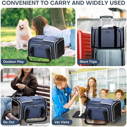 Pet Carrier, Large Soft Sided Expandable Travel Carrier - Image 3