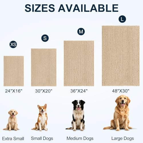 Smiry Dog Door Mat for Muddy Paws 30x20, Ultra Absorbent Chenille Doormat - Image 2