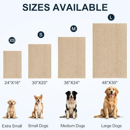 Smiry Dog Door Mat for Muddy Paws 30x20, Ultra Absorbent Chenille Doormat - Image 2